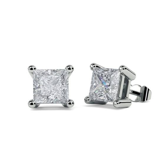 1.00ct VS/E-F Princess Stud Earrings