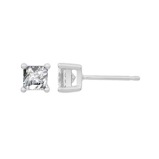 0.78ct VS/E-F Princess Diamond Stud Earrings