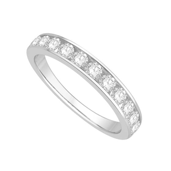 0.50ct VS/E-F Round Diamond Half Eternity Ring