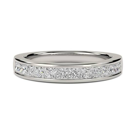 0.75ct VS/E-F 3.5mm Princess Diamond Half Eternity Ring