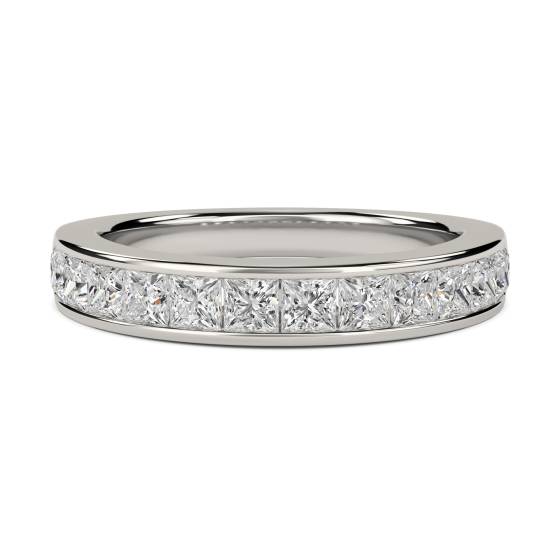 1.06ct VS/E-F 4mm Princess Diamond Half Eternity Ring