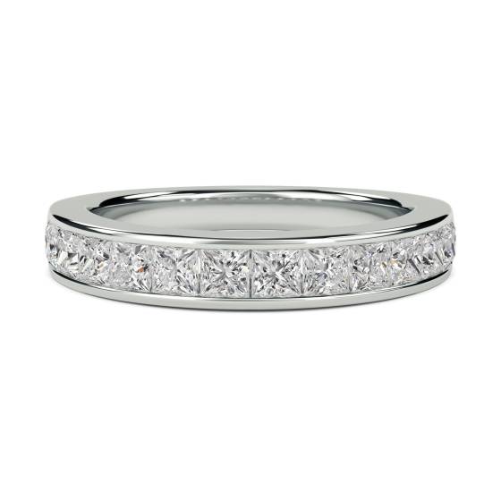 1.00ct VS/E-F 4mm Princess Diamond Half Eternity Ring