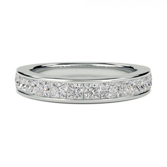 1.06ct VS/EF 4mm Princess Diamond Half Eternity Ring