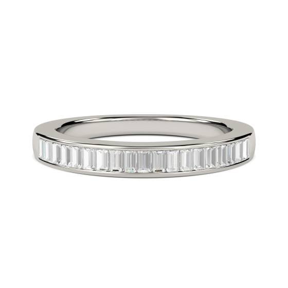 0.50ct VS/E-F 3.5mm Baguette Diamond Half Eternity Ring