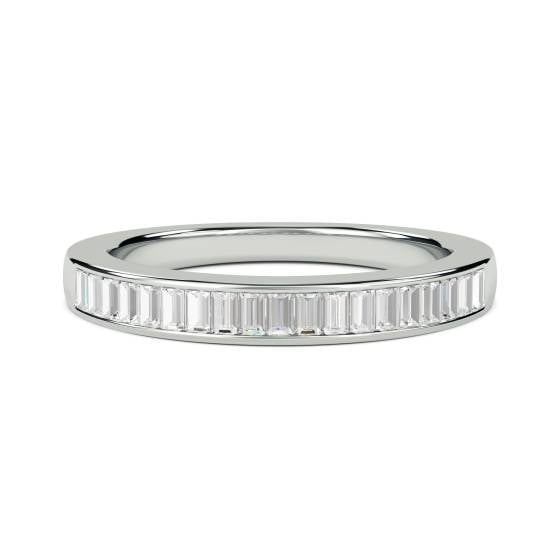 0.50ct VS/E-F 3.5mm Baguette Diamond Half Eternity Ring