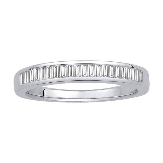 0.43ct VS/E-F Baguette Diamond Half Eternity Ring