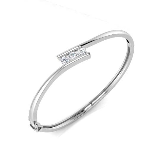 0.75ct SI2/G Round cut Diamonds Fancy Bangle in 18k White Gold