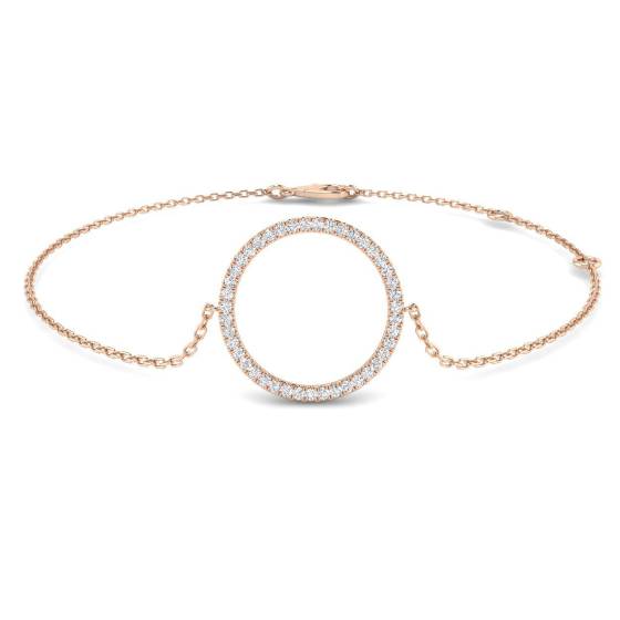 0.16ct SI2/G Round cut Diamonds Designer Bracelet in 18k Rose Gold