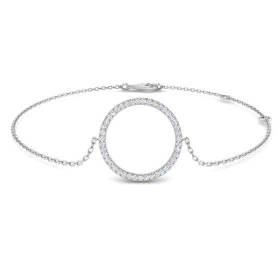 0.16ct SI2/G Round cut Diamonds Designer Bracelet in 9k White Gold