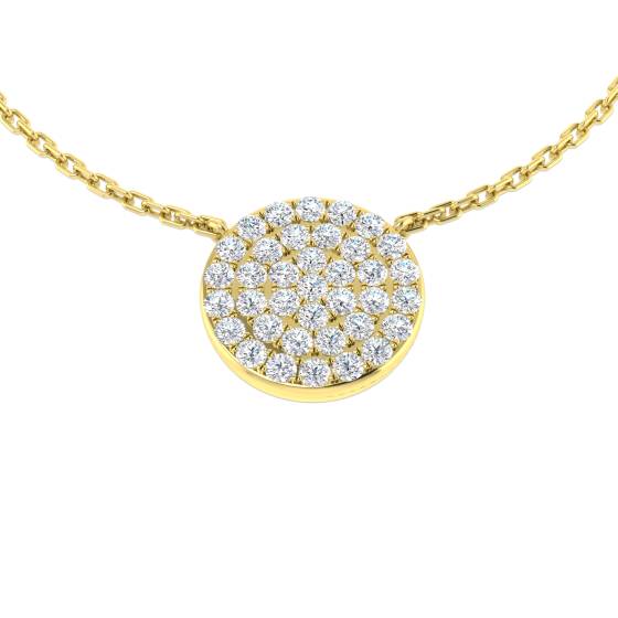 0.41ct SI1/G Round cut Diamond Circle of Life Necklace in 18k Yellow Gold