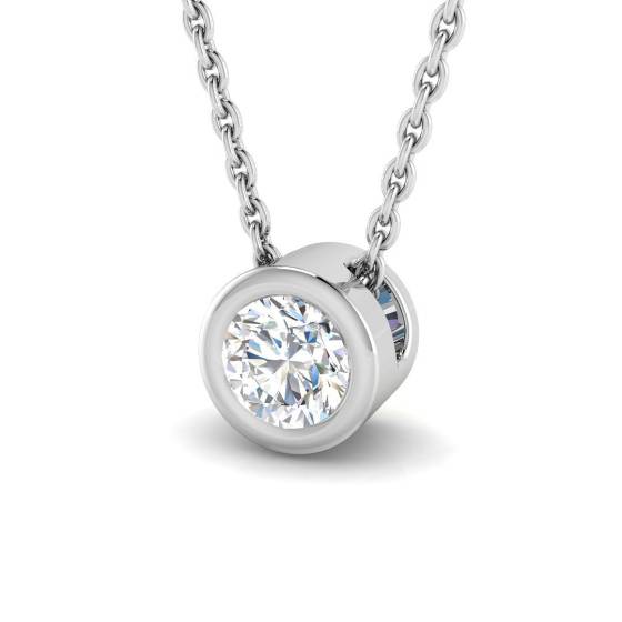 0.25ct SI2/G Round cut Diamond Solitaire Pendant in 18k White Gold