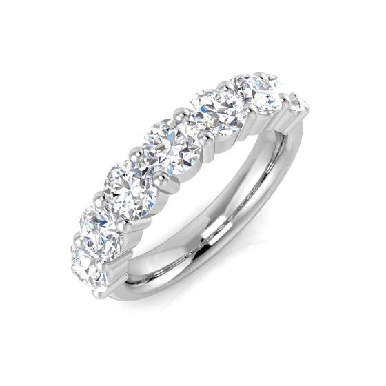 2.25ct SI2/G Round cut Diamond Half Eternity Ring in Platinum