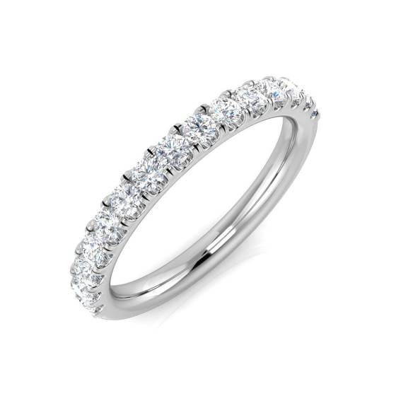 0.41ct SI2/G Round cut Diamond Half Eternity Ring in 18k White Gold