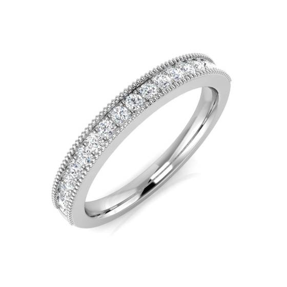 0.27ct SI1/G Round cut Diamond Half Eternity Ring in 9k White Gold