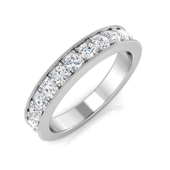 0.65ct SI1/G Round cut Diamond Half Eternity Ring in Platinum