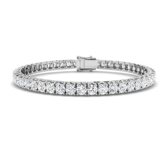 7.24ct SI2/G Round cut Diamonds Tennis Bracelet in 18k White Gold