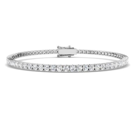 3.05ct VS/F Round cut Labgrown Diamonds Tennis Labgrown Bracelet in 9k White Gold