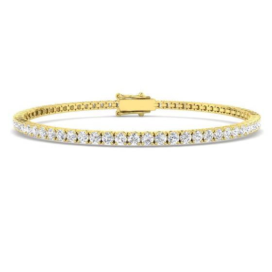 3.03ct VS/F Round cut Labgrown Diamonds Tennis Bracelet in 18k Yellow Gold