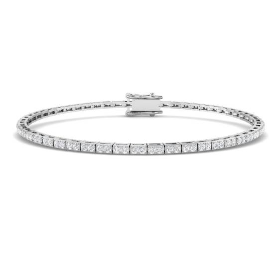 1.19ct SI2/G Round cut Diamonds Tennis Bracelet in 18k White Gold