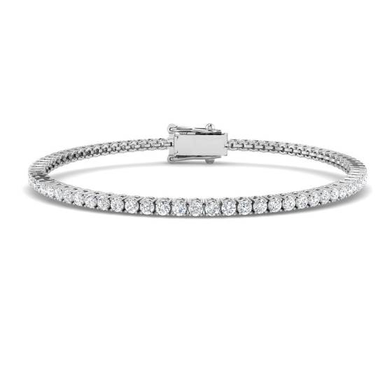 2.13ct VS/F Round cut Labgrown Diamonds Tennis Labgrown Bracelet in 9k White Gold