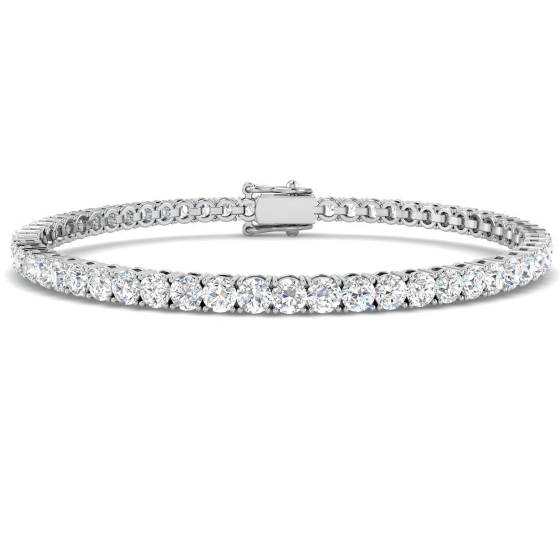 5.90ct SI1/G Round cut Diamonds Tennis Bracelet in 18k White Gold