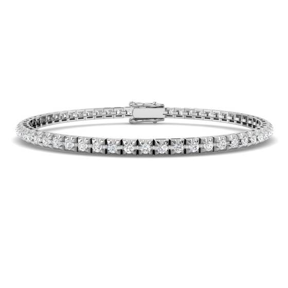 1.95ct SI1/G Round cut Diamonds Tennis Bracelet in 18k White Gold