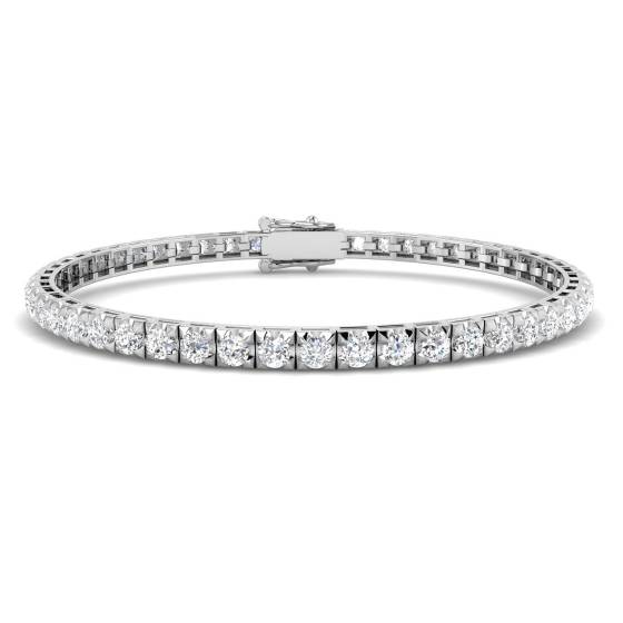 3.02ct SI2/G Round cut Diamonds Tennis Bracelet in 9k White Gold