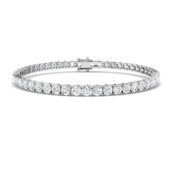 7.65ct SI2/G Round cut Diamonds Tennis Bracelet in 18k White Gold