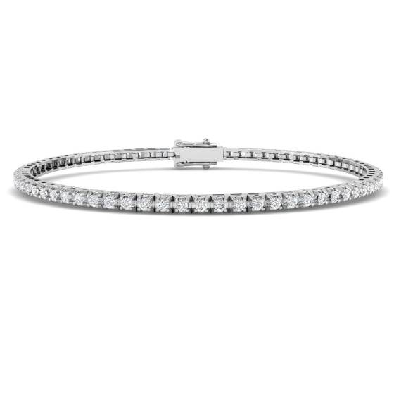 1.25ct / Round cut Diamonds Tennis Bracelet in 18k White Gold