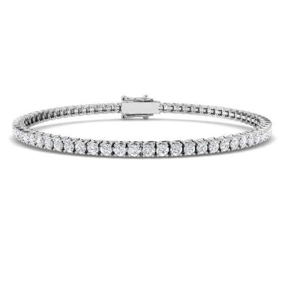 3.00ct SI2/G Round cut Diamonds Tennis Bracelet in 18k White Gold