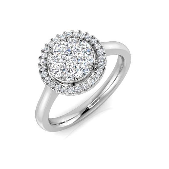 0.53ct SI2/G Round cut Diamond Cluster Ring in 9k White Gold