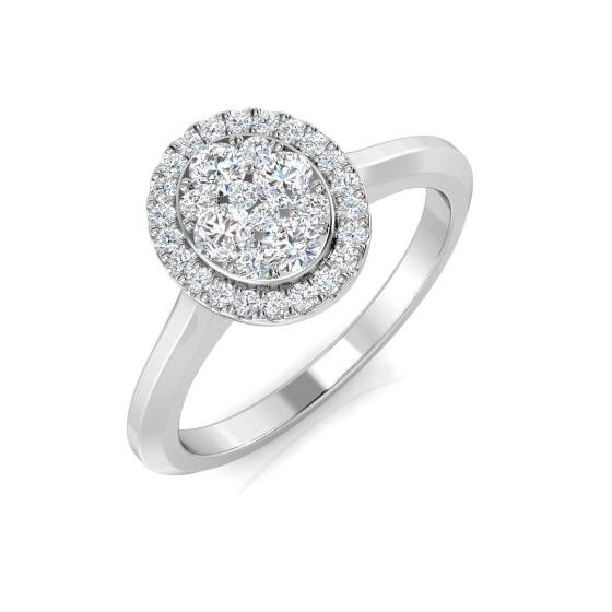 0.39ct I1/G Round cut Diamond Cluster Ring in 9k White Gold