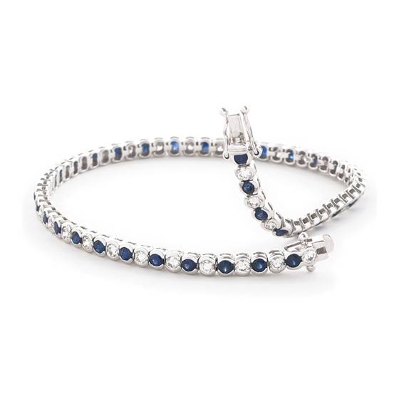 4.50ct VS/F-G Elegant Diamond and Blue Sapphire Bracelet