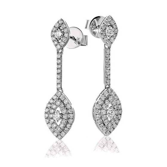 0.40ct VS/F-G Modern Round Diamond Drop Earrings