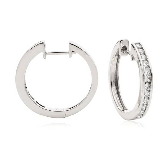 0.50ct VS/F-G Modern Round Diamond Hoop Earrings