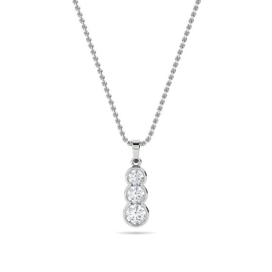 0.55ct VS/F-G Elegant Round Diamond Trilogy Pendant