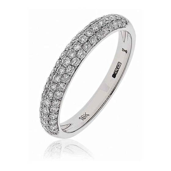 0.55ct SI/F-G 3.5mm Round Diamond Half Eternity Ring