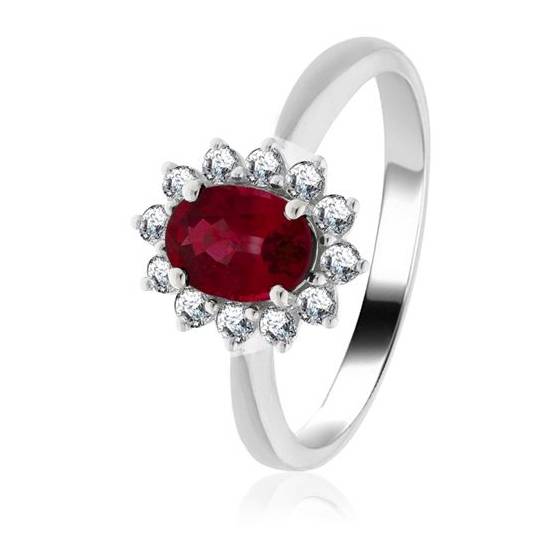 0.50ct VS/E-F Ruby and Diamond Cluster Ring