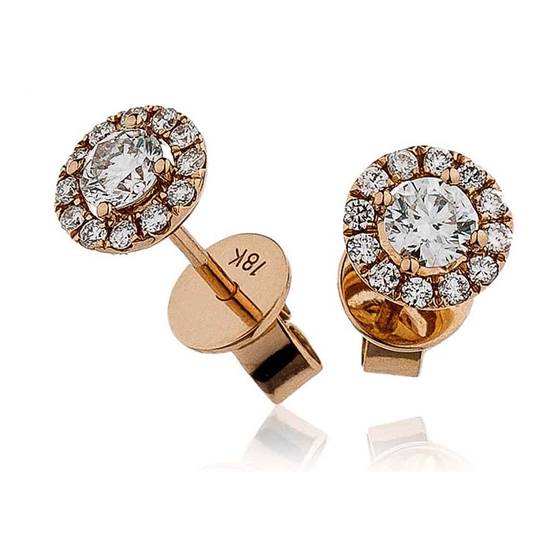 0.55ct VS/E-F Round Diamond Halo Earrings