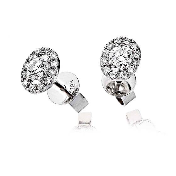 0.60ct VS/F-G Halo Diamond Earrings