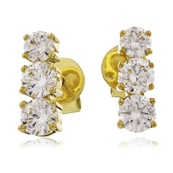 0.75ct VS/F-G Round Diamond Drop Earrings