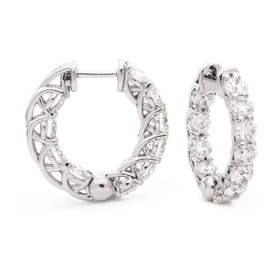 1.80ct VS/G-H Modern Round Diamond Hoop Earrings