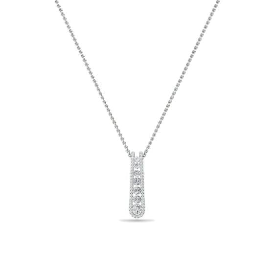 0.59ct VS/F Elegant Round Diamond Journey Pendant