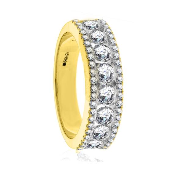 0.35ct VS/E-F Elegant Round Diamond Multi Row Dress Ring