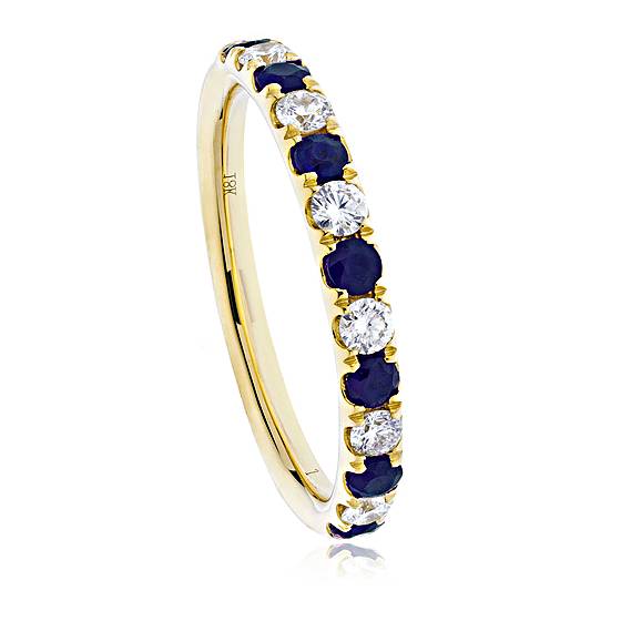 0.50ct VS/F-G Diamond and Sapphire Eternity Ring