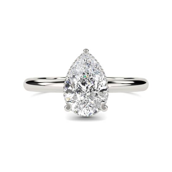 1.70ct SI1/G Pear Diamond Hidden Halo Ring