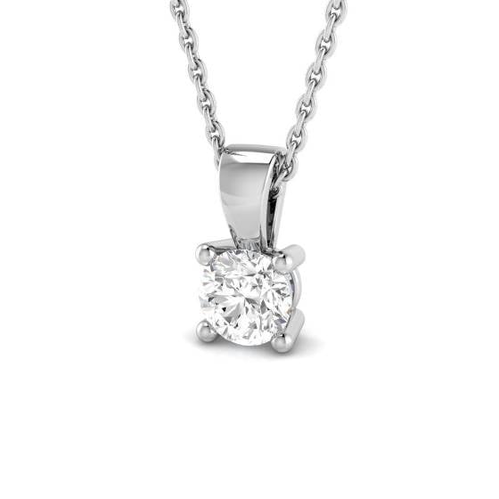 0.40ct SI2/G Round cut Diamond Solitaire Pendant in 18k White Gold