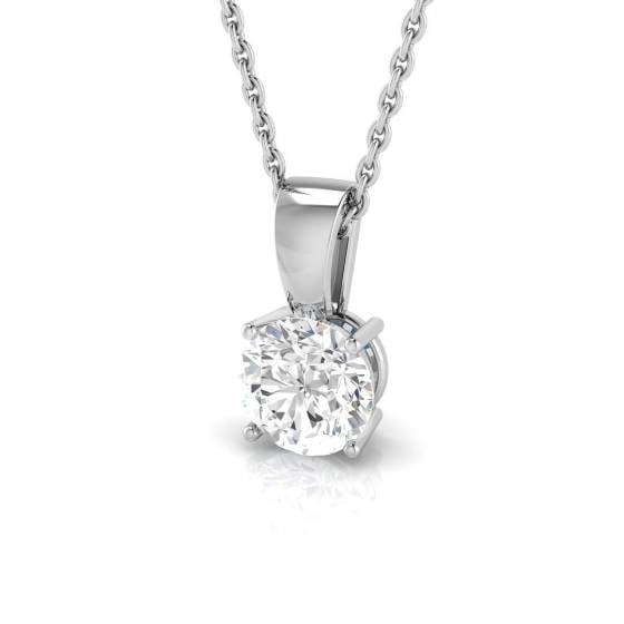 2.01ct SI2/I Round cut Diamond Solitaire Pendant in 18k White Gold