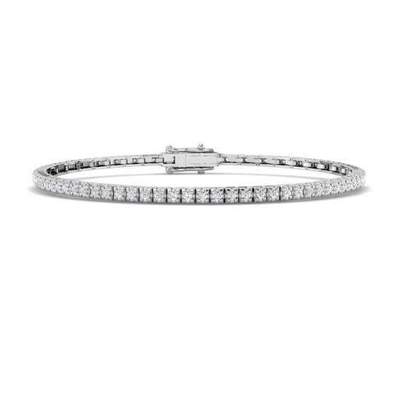 0.48ct SI2/G Round cut Diamonds Tennis Bracelet in 9k White Gold