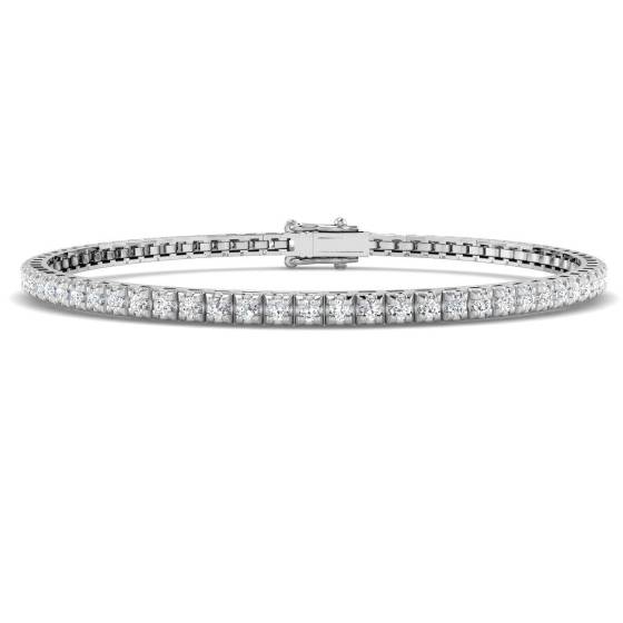 1.03ct SI2/G Round cut Diamonds Tennis Bracelet in 9k White Gold